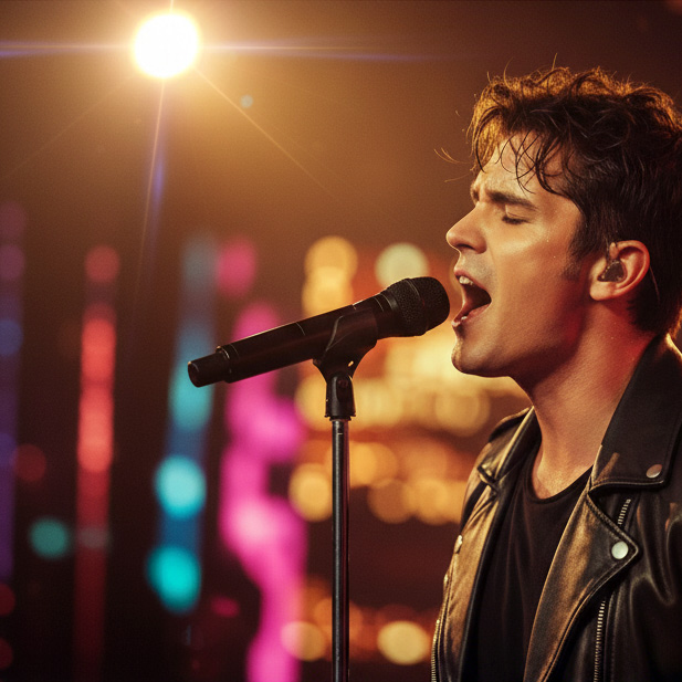 Singer performing